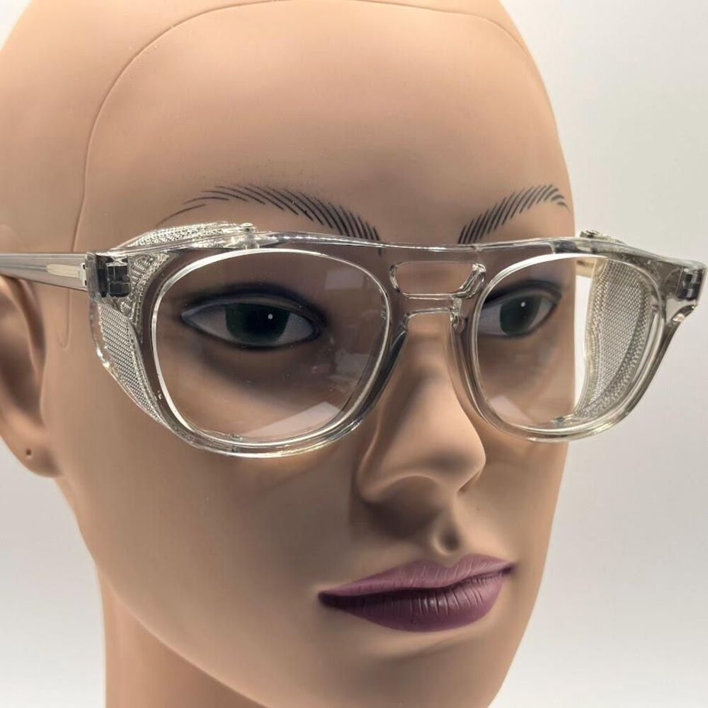 Vintage Titmus Safety Glasses | Translucent Gray Frames | Mesh Side Shields